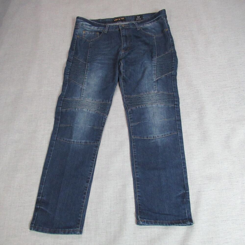Ring of Fire Men's Straight Jeans - Medium Blue